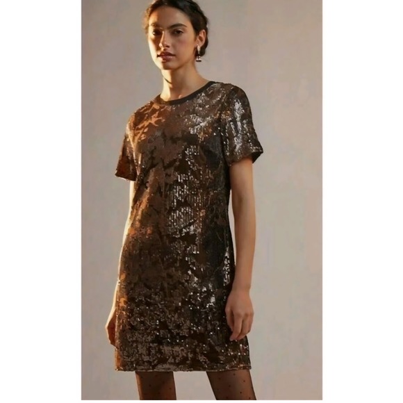 Anthropologie Dresses & Skirts - NWT Anthropologie Ro&De Andi Sequined Tee Dress - Size Small
